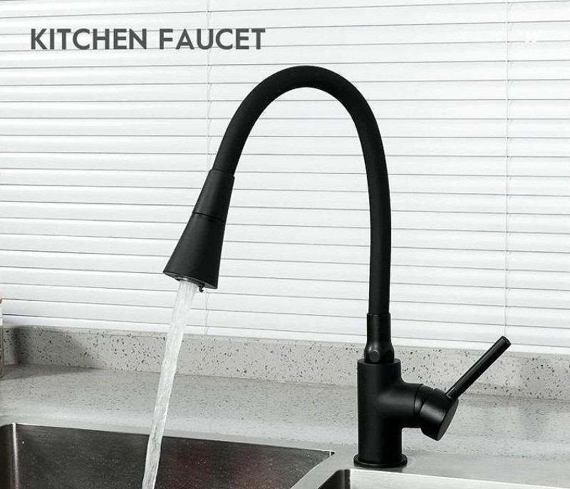 Смеситель для кухни Frap H44 F4044-6 Черный матовый латунь