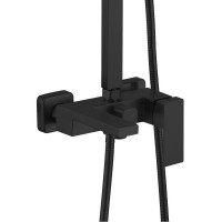 Душевая система Haiba HB24803-7 Черный матовый нержавеющая сталь на стену