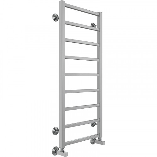 Водяной полотенцесушитель Terminus Контур П9 400х1000 4670078529671 Хром, нижнее подключение, G 1/2" ВР, с угловым соединением нержавеющая сталь