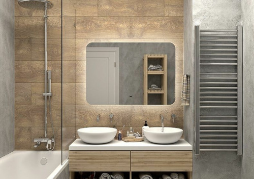 Зеркало Art&amp;Max Ravenna AM-Rav-1000-700-DS-F с подсветкой с бесконтактным выключателем стекло