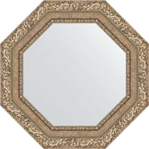 Зеркало Evoform Octagon 55х55 BY 3775 в багетной раме - Виньетка античное серебро 85 мм стекло