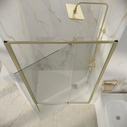 Душевая дверь Niagara Nova 110 NG-45-11ASG профиль цвет Золото брашированное стекло прозрачное