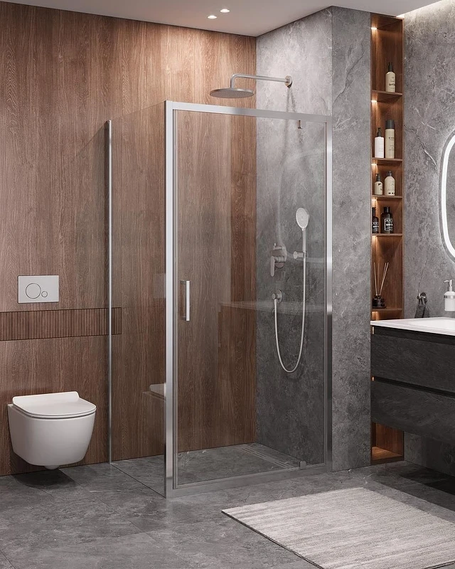 Душевой уголок Cezares Molveno 100x90 MOLVENO-AH-1-100/90-C-Cr-IV профиль цвет Хром стекло прозрачное