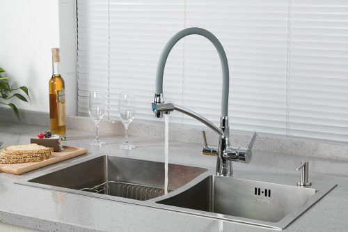 Смеситель для кухни Gappo G4398-17 Хром Серый латунь