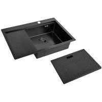 Кухонная мойка ZorG Master 78 ZM N-7852-R GRAFIT с накладкой Графит нержавеющая сталь встраиваемый