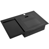 Кухонная мойка ZorG Master 78 ZM N-7852-R GRAFIT с накладкой Графит нержавеющая сталь встраиваемый