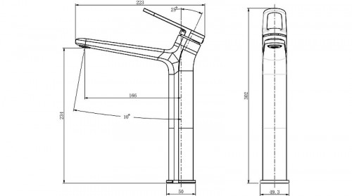 Смеситель для раковины Black&amp;White Gravity GF-7209-GM 7209GM цвет Оружейная сталь
