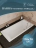 Чугунная ванна Delice Parallel 170x70 DLR220505RB с черными матовыми ручками без антискользящего покрытия