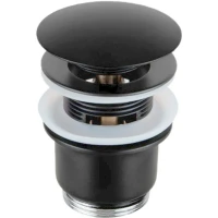 Донный клапан Remer 905CC2114CFP click-clack Черный брашированный хром