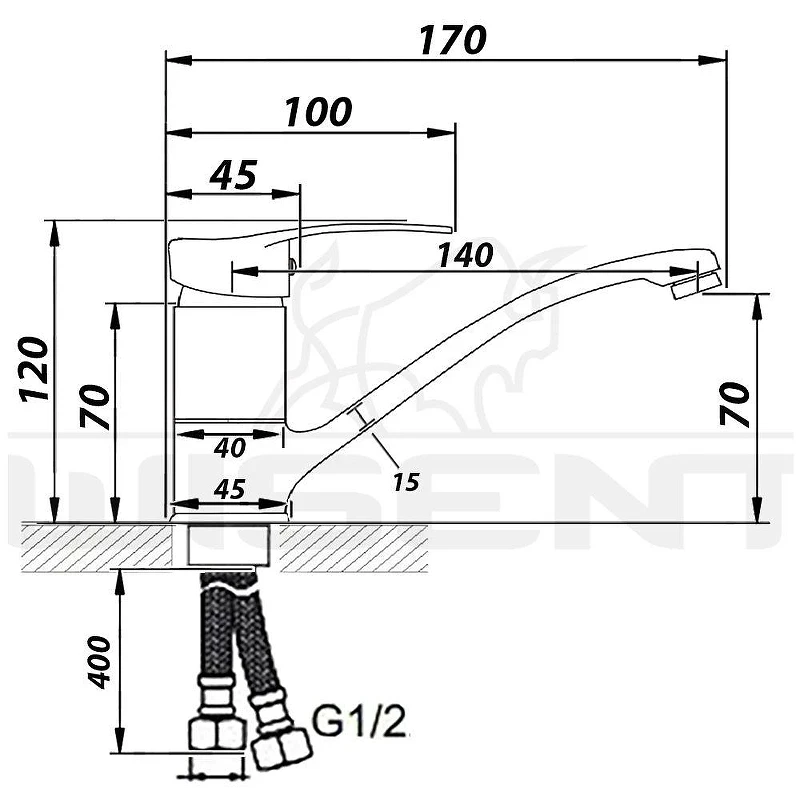 Смеситель для раковины Wisent W45215-1 цвет Хром