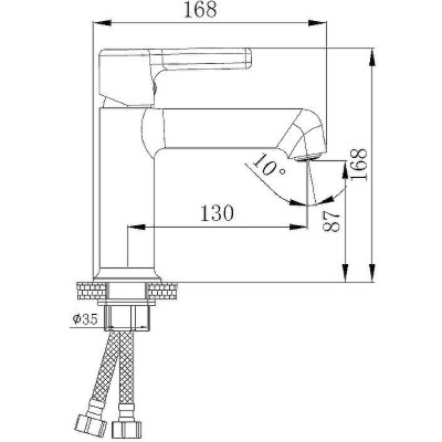 Смеситель для раковины Haiba HB10814-7 Черный матовый латунь