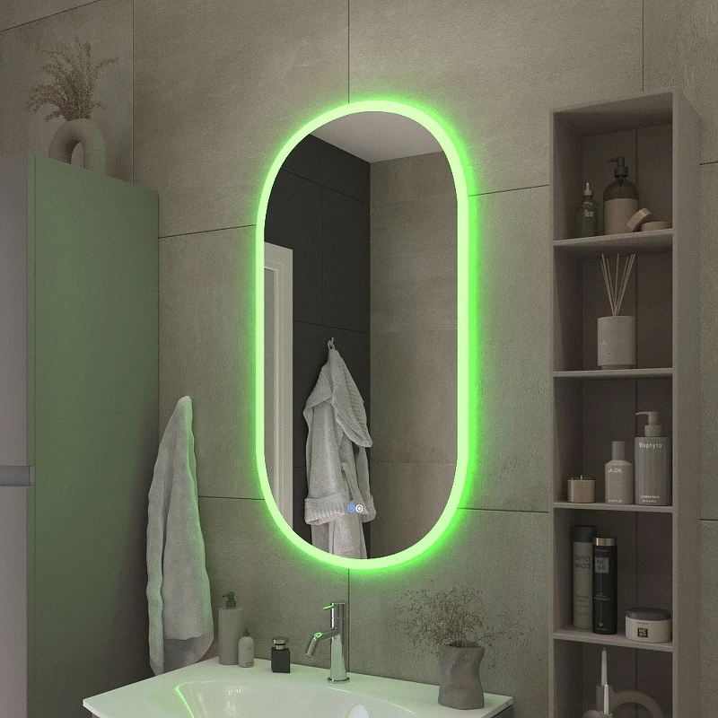 Зеркало Cezares Ellisse 50 CZR-SPC-ELS-500-950-RGB-TCH с подсветкой с сенсорным выключателем и функцией памяти стекло