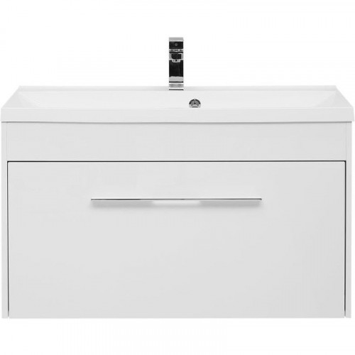 Тумба под раковину Aquanet Августа 100 274142 подвесная Белый глянец МДФ / ЛДСП