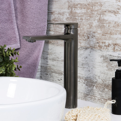 Смеситель для раковины WasserKRAFT Wiese 8403H Оружейная сталь латунь