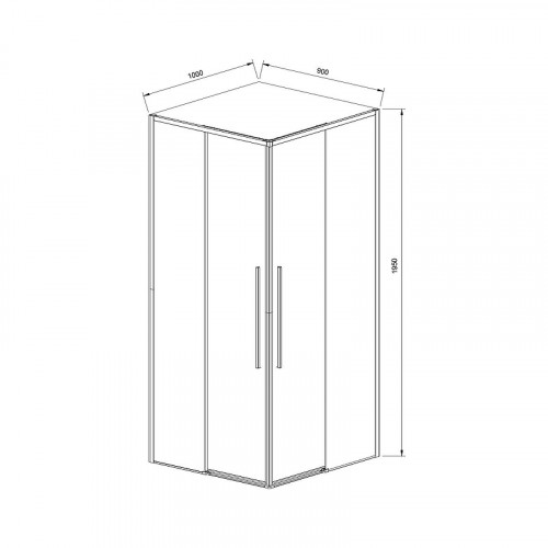 Душевой уголок Vincea Slim-N 100x90 VSS-4SN9010CLBN профиль Брашированный никель стекло прозрачное