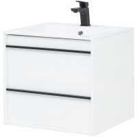 Тумба с раковиной Aquanet Lino 60 271943 подвесная Белая матовая МДФ / ЛДСП