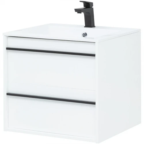 Тумба с раковиной Aquanet Lino 60 271943 подвесная Белая матовая МДФ / ЛДСП