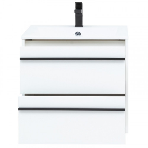 Тумба с раковиной Aquanet Lino 60 271943 подвесная Белая матовая МДФ / ЛДСП