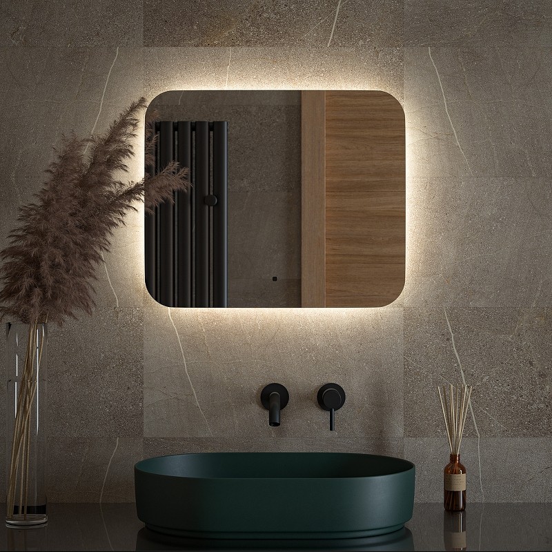 Зеркало Defesto Opti 60x50 DF 2803RH с подсветкой 19W-4500К/ИК - выключатель/Нейтральный белый свет