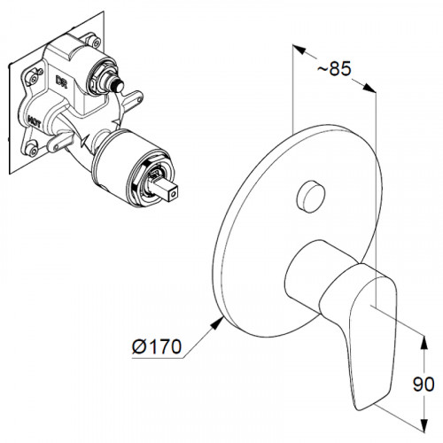 Смеситель для душа Kludi Pure Solid 346590575