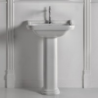 Раковина Kerasan Waldorf 60 4140K1bi/cr*1 Белая фарфор подвесная, полувстраиваемая