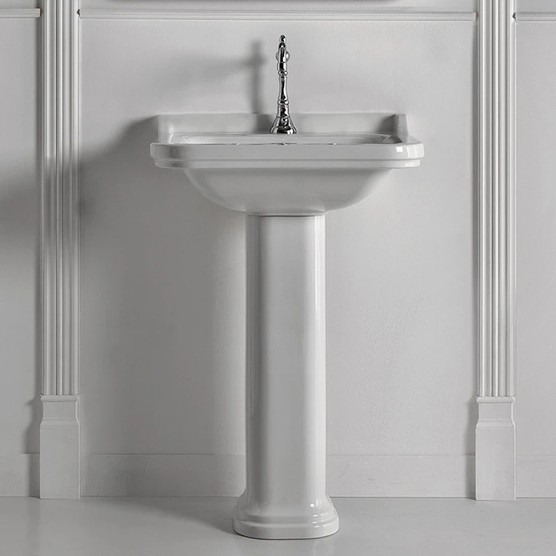 Раковина Kerasan Waldorf 60 4140K1bi/cr*1 Белая фарфор подвесная, полувстраиваемая
