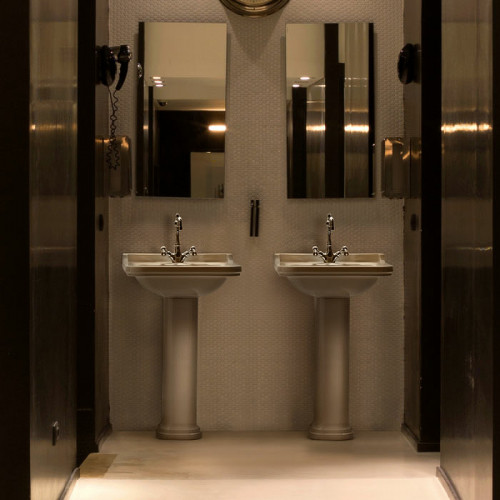 Раковина Kerasan Waldorf 60 4140K1bi/cr*1 Белая фарфор подвесная, полувстраиваемая