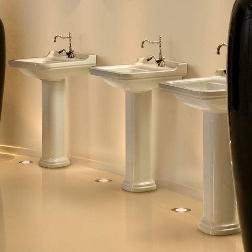 Раковина Kerasan Waldorf 60 4140K1bi/cr*1 Белая фарфор подвесная, полувстраиваемая