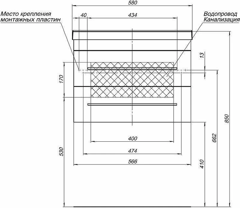 Комплект мебели для ванной Aquanet Нота 58 287700 подвесной Белый МДФ / ЛДСП