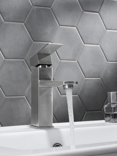 Смеситель для раковины Ростовская Мануфактура Сантехники SUS125-001F Нержавеющая сталь