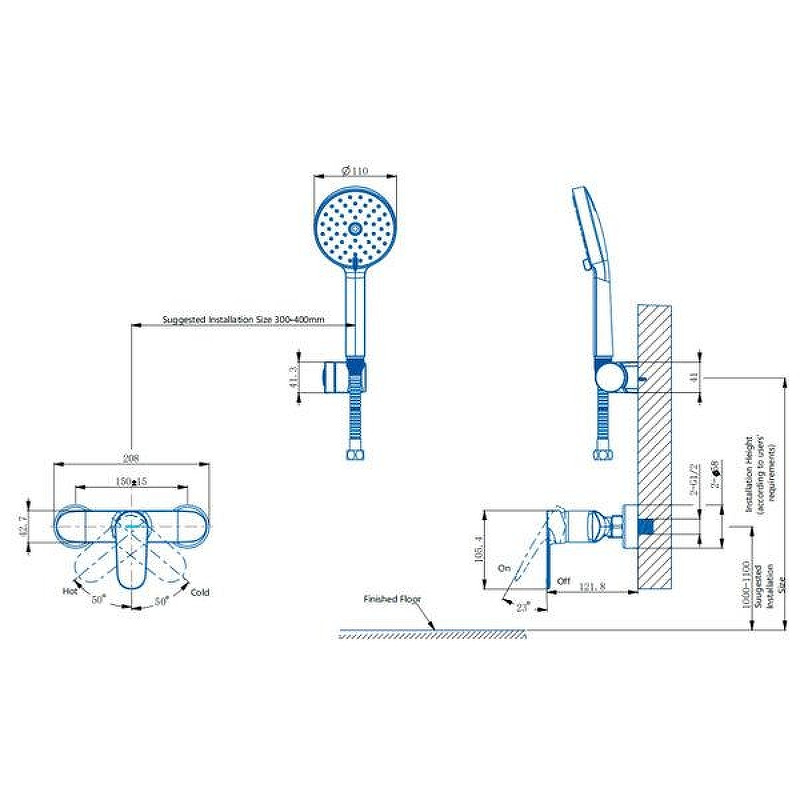 Смеситель для душа Arrow AHGQ35013CP цвет Хром