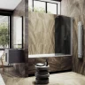 Шторка для ванны Maybah Glass MGV-643-5 900х1400 поворотная на монопетле Хром матовый стекло графитовое матовое