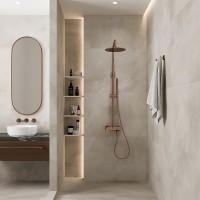 Душевая система WasserKRAFT Asphe A17301 Розовое золото латунь на стену