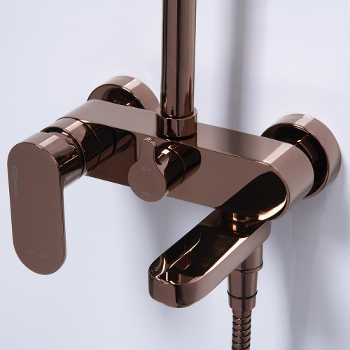 Душевая система WasserKRAFT Asphe A17301 Розовое золото латунь на стену