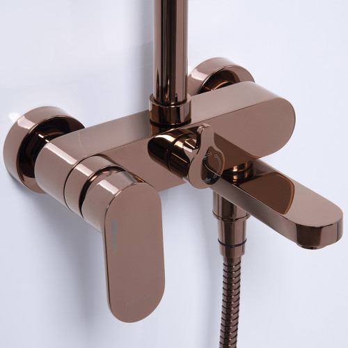 Душевая система WasserKRAFT Asphe A17301 Розовое золото латунь на стену