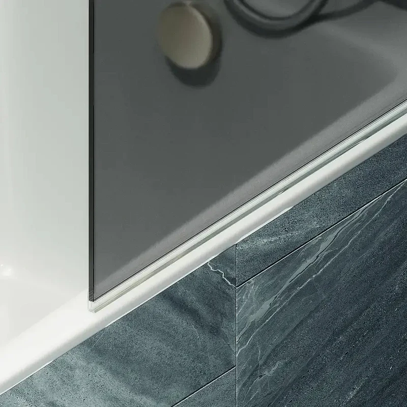 Шторка для ванны Maybah Glass MGV-792-3 800х1400 поворотная на монопетле с полотенцедержателем Золото стекло графитовое матовое