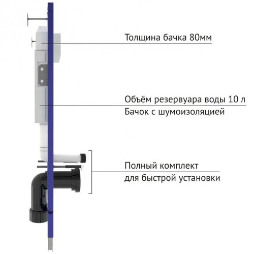 Комплект унитаза с инсталляцией Berges Novum 042450 с сиденьем Микролифт и клавишей смыва Хром глянцевый фарфор подвесной