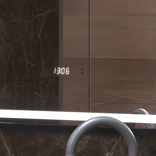 Зеркало Vigo Roberta Luxe 80 294 с подсветкой с бесконтактным выключателем с диммером с подогревом и часами