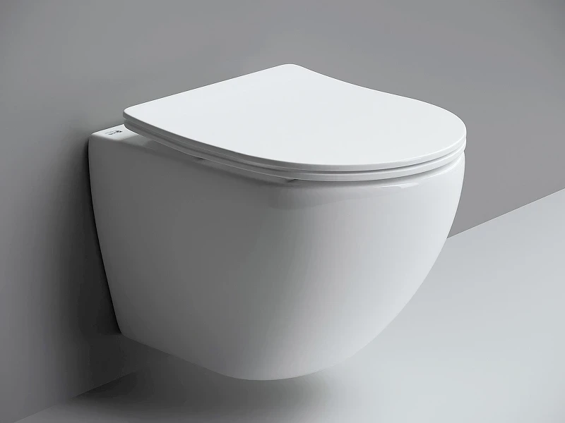 Комплект унитаза DIWO Ceramicanova Metropol CN4002 с сиденьем с инсталляцией DIWO 4501 с клавишей смыва цвет Глянцевый белый