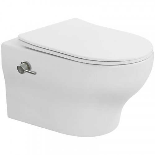 Унитаз биде Boheme Fiore 978-SET-2-MW подвесной Белый матовый с сиденьем Микролифт фарфор подвесной