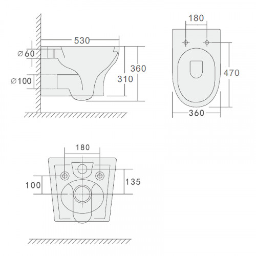 Унитаз биде Boheme Fiore 978-SET-2-MW подвесной Белый матовый с сиденьем Микролифт фарфор подвесной