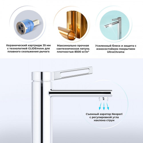 Смеситель для раковины Wellsee ONCE! and forever 182401000 цвет Хром