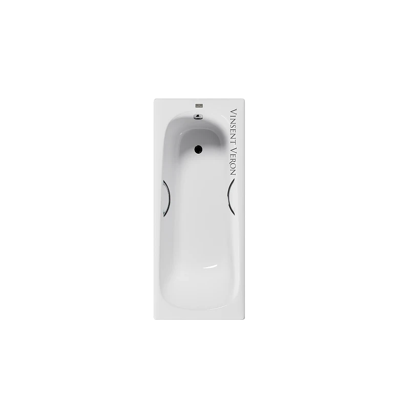 Чугунная ванна Vinsent Veron Concept 150x70 VCO1507042H/VH0015CH цвет Белый с дугообразными хромированнами ручками