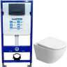 Комплект унитаза BelBagno Uno-Tor BB5177CH-TOR/SC с инсталляцией WellWant Standart 50 WWISI111BB с сиденьем Микролифт и Черной матовой клавишей смыва фаянс подвесной
