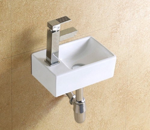 Раковина CeramaLux 30 9048GTR Белая фаянс подвесная