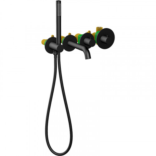 Смеситель для ванны Timo Saona 2324/03YSM с термостатом Черный матовый латунь встраиваемый