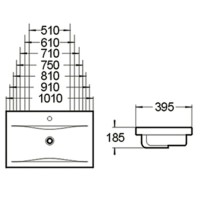 Раковина SantiLine 91 SL-2101 (90) Белая фаянс полувстраиваемая