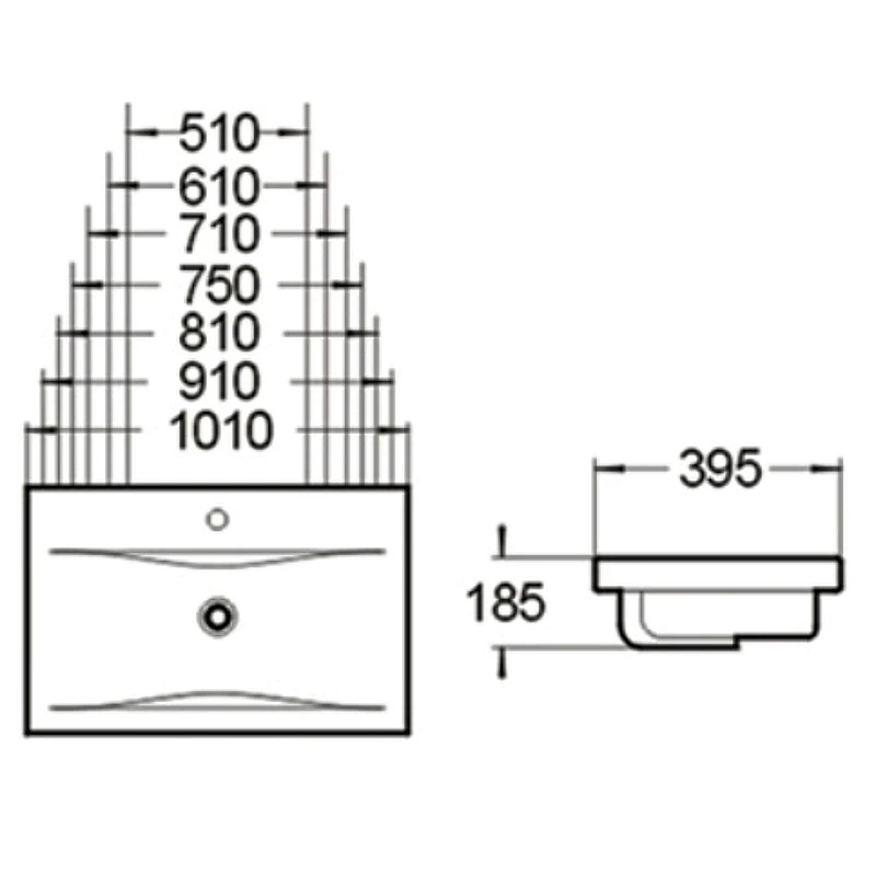Раковина SantiLine 91 SL-2101 (90) Белая фаянс полувстраиваемая