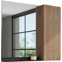 Зеркало со шкафом Comforty Кельн 90 00004147987 Дуб темный МДФ / ЛДСП, стекло