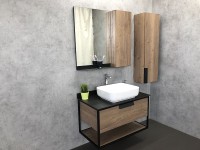 Зеркало со шкафом Comforty Кельн 90 00004147987 Дуб темный МДФ / ЛДСП, стекло